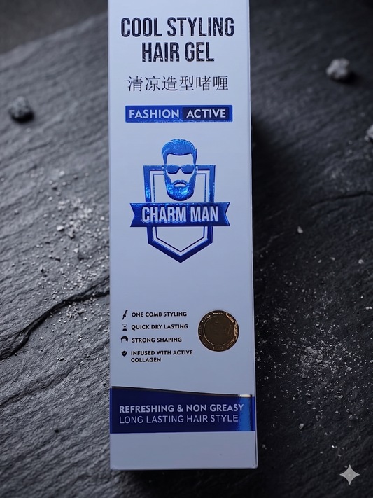 Charm Man Cool Styling Hair Gel – Fashion Active Strong Hold ⚡️🧴