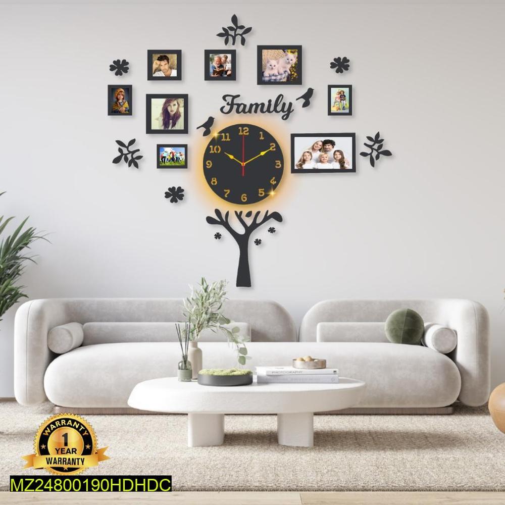 đź•’ Beautiful Family Tree Laminated Wall Clock With Backlight