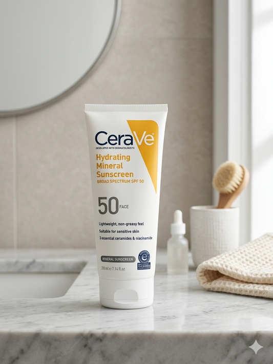 CeraVe Hydrating Mineral Sunscreen Broad Spectrum SPF 50 (Face) – 200ml