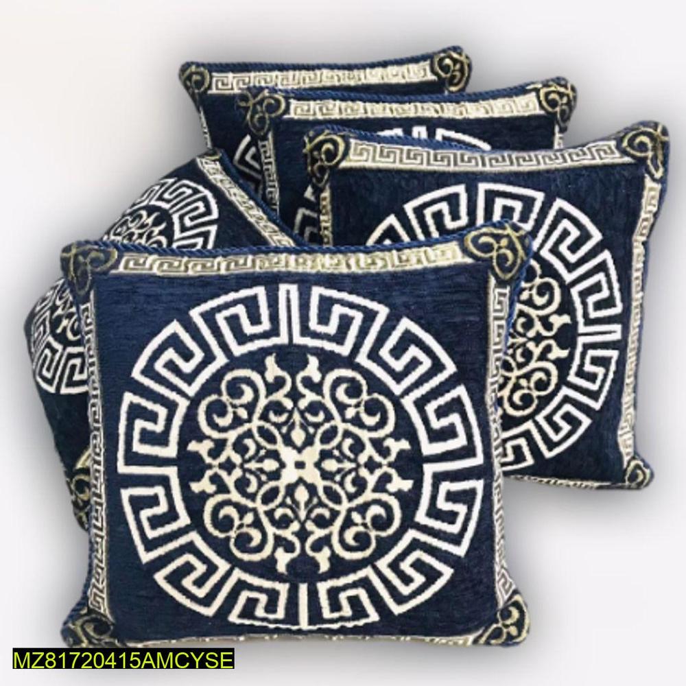 🛋️ 5 Pcs Velvet Jacquard Printed Cushion Covers – Luxury Home Décor Set